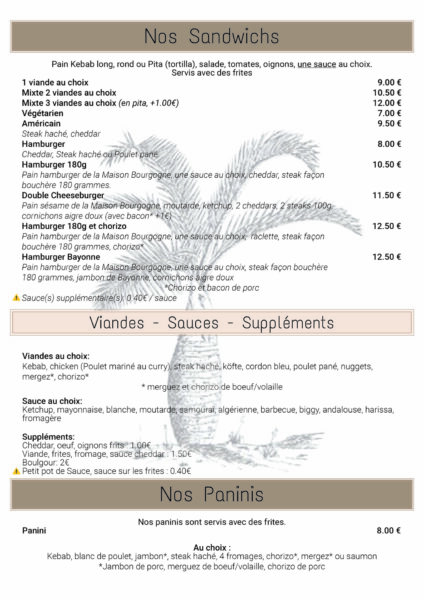 Restaurant Méditerranée Voves - Cartes sur place 2024-4
